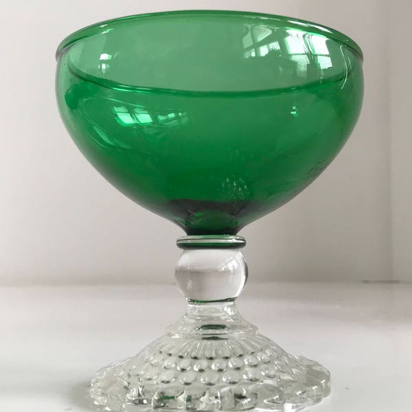 Anchor Hocking  Mid-Century Forest Green Sherbert Glass