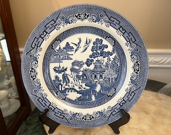 Vintage Churchill Fine Tableware Blue Willow Ware 10 1/4&quot; Dinner Plate