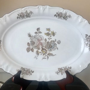 Winterling Bavaria Empress Platinum Trim Round Covered 14&quot; Serving Platter