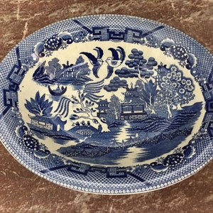 Vintage Japan Blue Willow 10 1/2&quot; Vegetable Bowl