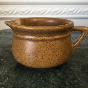 Vintage Monmouth Pottery Maple Leaf USA Mojave Braun Gesprechener Milchkännchen