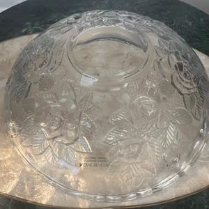 Home Beautiful Original Design 12&quot; Crystal Salad Bowl with Raised Roses