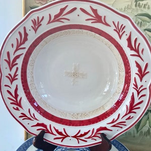 Fitz and Floyd Town and Country 12 3/4&quot;Red and White Bowl