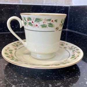Holly Traditions by Cambridge Potteries Coffee Cup and Saucer