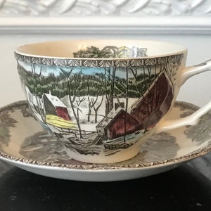 Johnson Bros England The Friendly Village The Ice House Tea Cup and Saucer