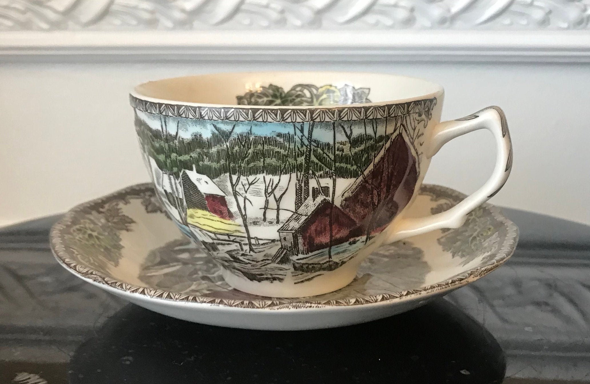 Johnson Bros England The Friendly Village The Ice House Tea Cup and Saucer
