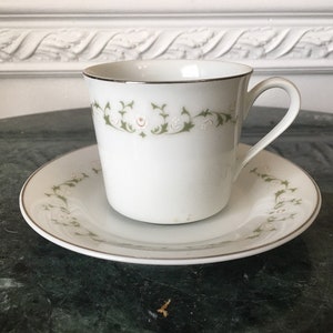Vintage Sheffield Fine China Japan, Elegance 502 T Coffee Cup and Saucer