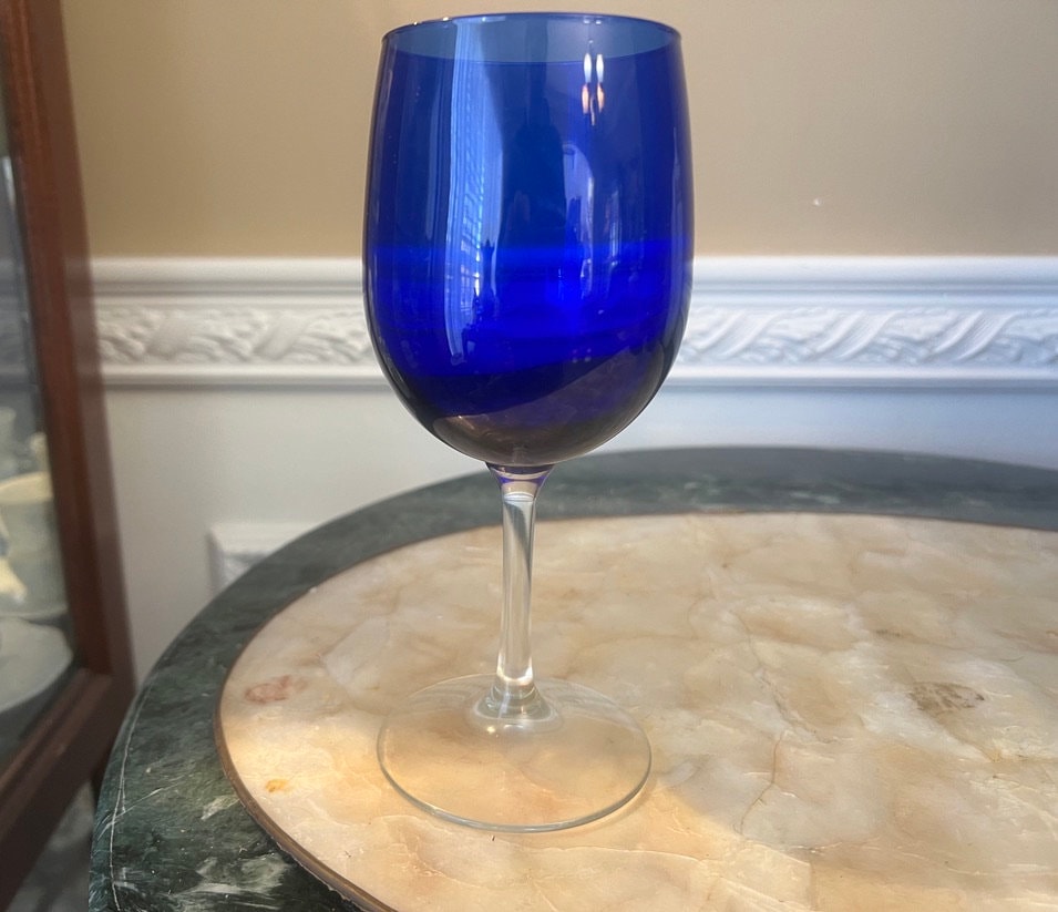 Trix Blue Stemmed Wine Glass 8oz