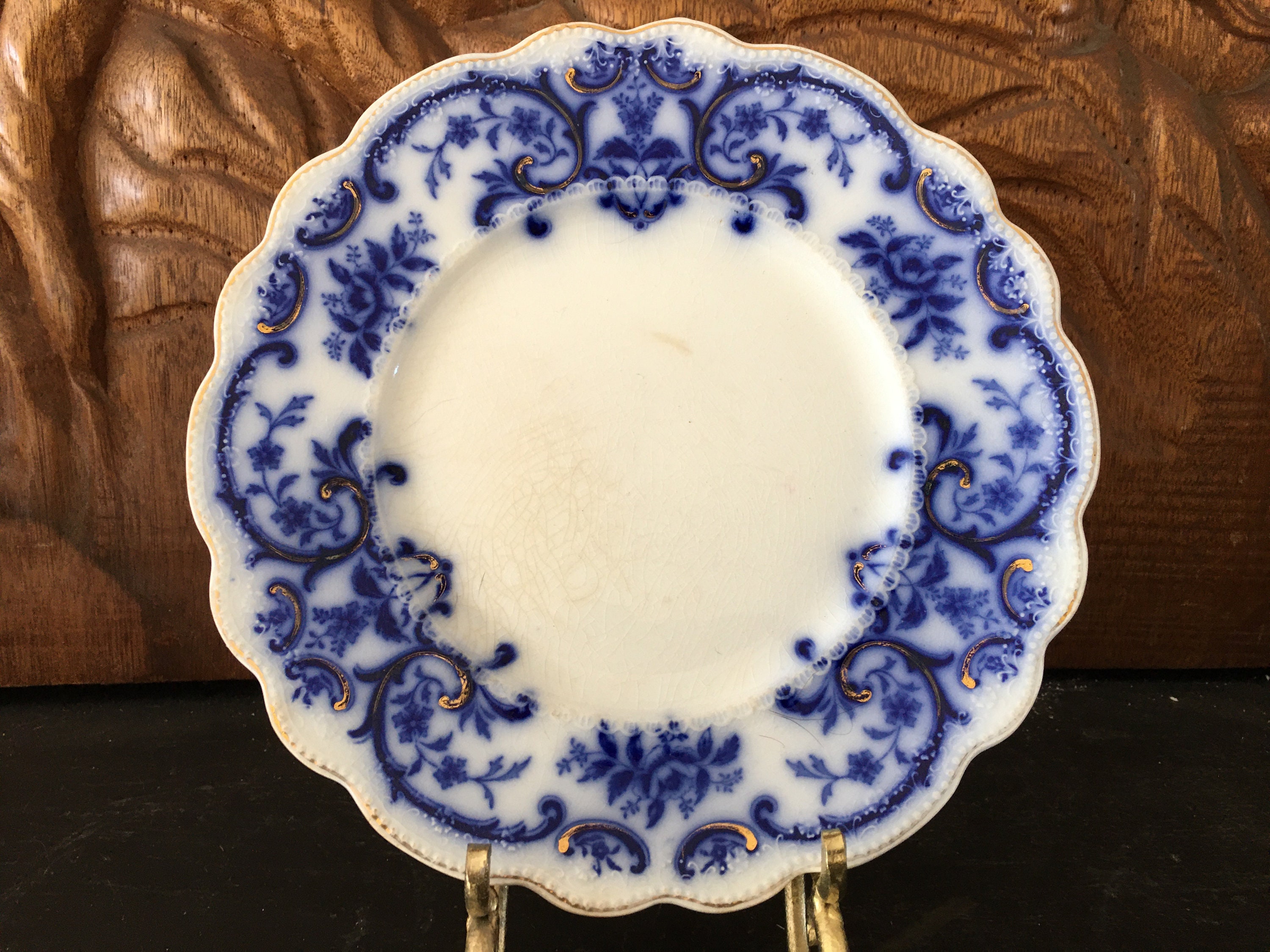 Antique 10" Oval Vegetable Bowl Dundee (Flow Blue) by RIDGWAY (RIDGWAYS) England campestre.al