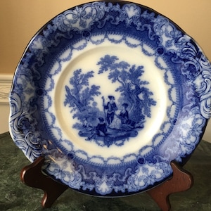 Royal Doulton Burlsem Watteau 10&quot; Flow Blue Serving Plate