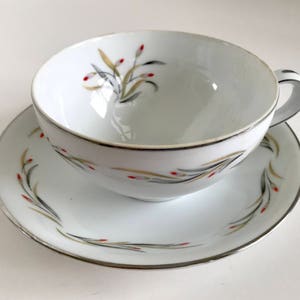 Hira Fine China Japan Nora Pattern 4181 Teacup and Saucer