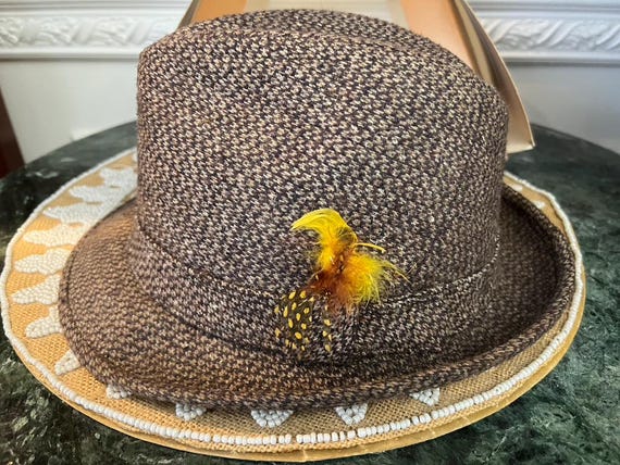Vintage Stetson Equalizer Libra Wool Brown Tweed Size M  display picture 3