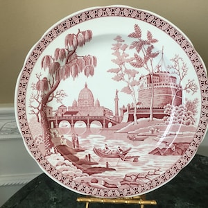 Spode Archive Collection Georgian Series Roma Arándano y Blanco 10 1/4&quot; Placa