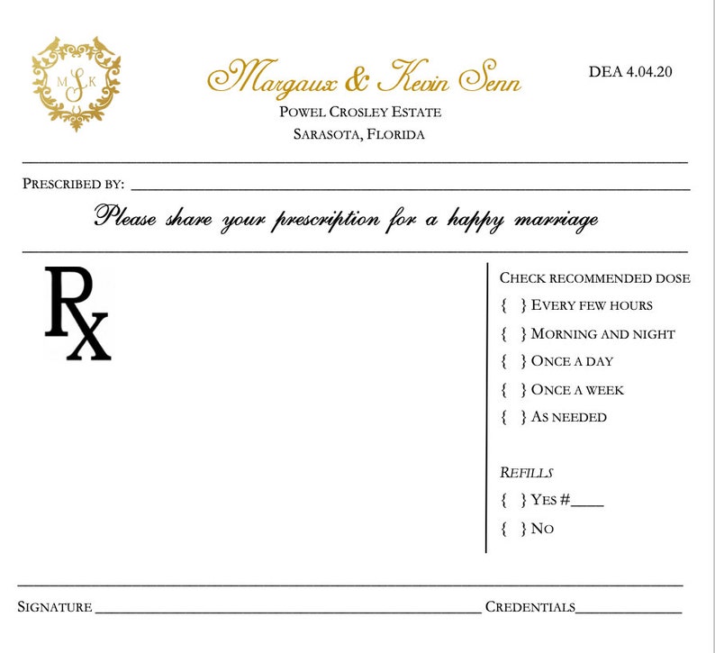Prescription for a Happy Marriage - Etsy