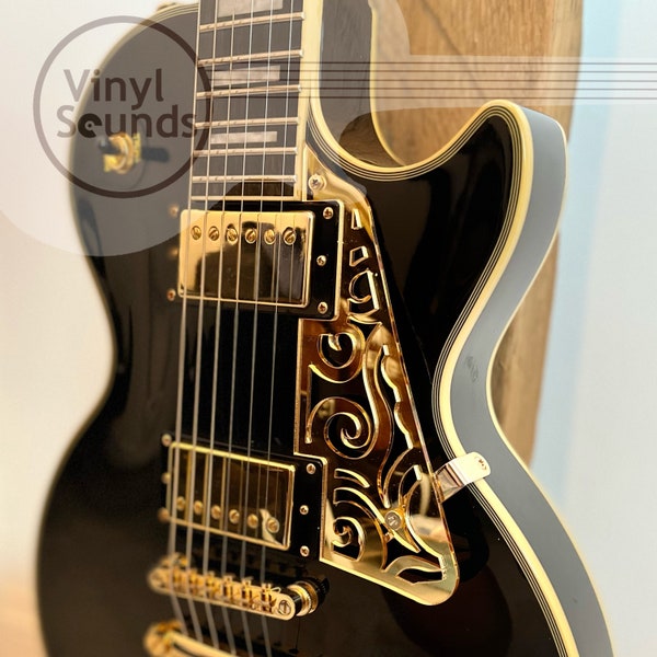 Premium Custom Pickguards Scratchplates for Gibson and Epiphone Les Paul Electric Guitars-Mirror Gold & Chrome Effect Acrylic(Right Handed).