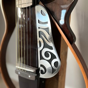 Custom Scratchplate & Truss Rod Cover  for Yamaha SLG200N Silent Guitars - Mirror Polished Brass.