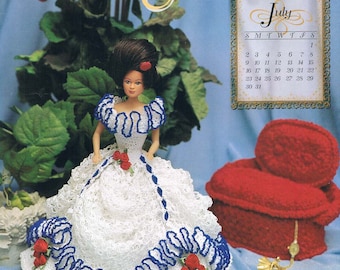 Bed Doll pattern Miss May /'99 Crochet fashion doll dress Crochet pattern for Barbie