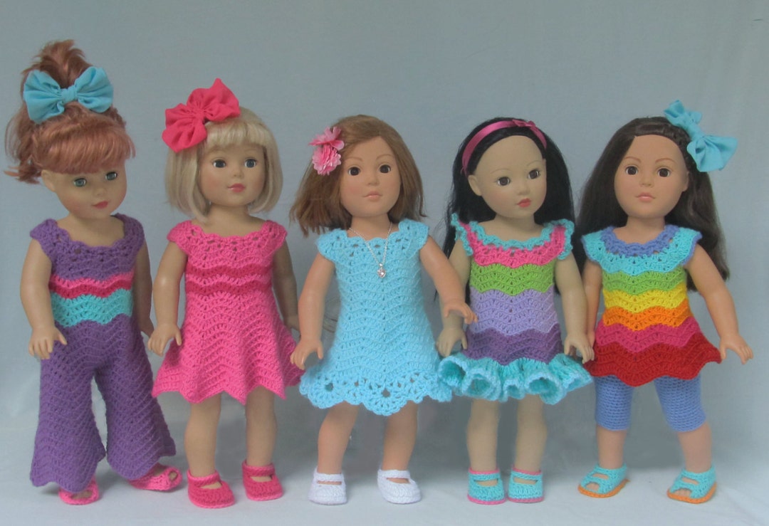 PDF Crochet pattern for American Girl doll &quot;Ripple Crochet&quot; Crochet doll clothes