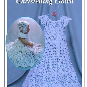 Crochet Christening dress pattern, "Pineapple Lace Christening gown",  Christening Dress pattern, Baby dress pattern, Pineapple crochet