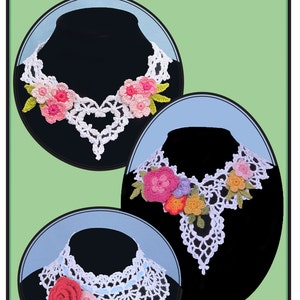Crochet necklace, "Irish Lace Chokers", Crochet choker pattern