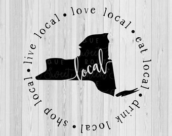 SVG local de Nova York, SVG local ao vivo, adoro SVG local, comprar SVG local, beber SVG local, comer SVG local, SVG de Nova York, SVG de silhueta, SVG cricut