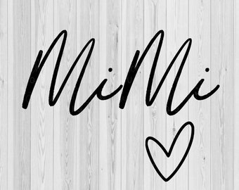 MiMi coração svg, MiMi svg, família svg, camisa svg, camisa de família svg, silhueta svg, cricut svg