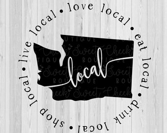 Washington local svg, viver svg local, adorar svg local, comprar svg local, beber svg local, comer svg local, Washington, silhueta svg, cricut svg