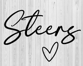 Steers coração svg, Steers svg, espírito wear svg, team wear svg, escola svg, camisa svg, time sport svg, silhueta svg, cricut svg