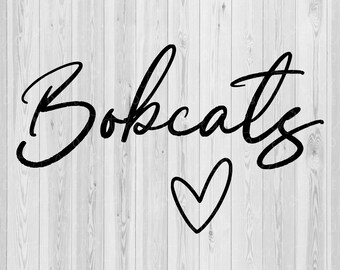 Coração de Bobcats svg, Bobcats svg, espírito desgaste svg, desgaste de equipe svg, escola svg, camisa svg, esporte de equipe svg, silhueta svg, cricut svg