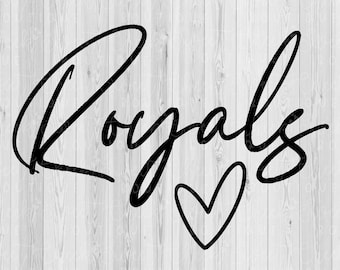 Royals heart svg, Royals svg, spirit wear svg, team wear svg, school svg, shirt svg, team sport svg, silhouette svg, cricut svg