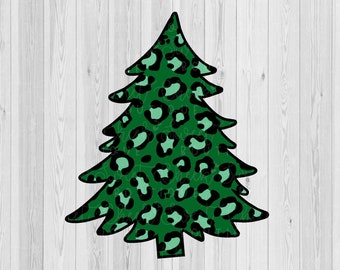 Leopard Christmas tree svg, Christmas svg, Christmas tree svg, tree svg, holiday svg, leopard svg, shirt svg, silhouette svg, cricut svg