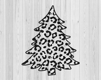 Leopard Christmas tree svg, Christmas svg, Christmas tree svg, tree svg, holiday svg, leopard svg, shirt svg, silhouette svg, cricut svg