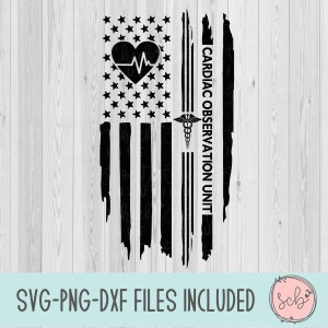 Cardiac Observation Einheit svg, gesundheits Flagge svg , Flagge svg, Shirt svg , gesundheitswesen shirt svg , Silhouette svg, Cricut svg