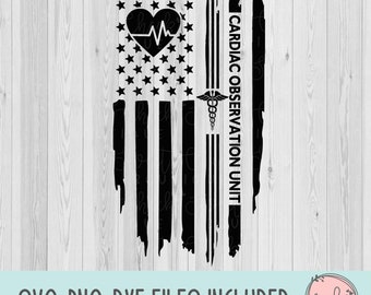 Unidade de observação cardíaca svg, bandeira de saúde svg, bandeira svg, camisa svg, camisa de saúde svg, silhueta svg, cricut svg