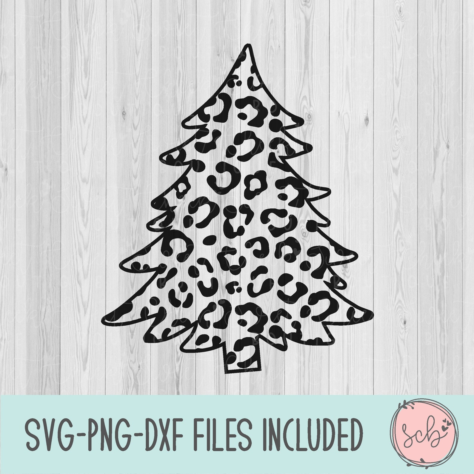 Leopard Christmas tree svg Christmas svg Christmas tree svg Etsy