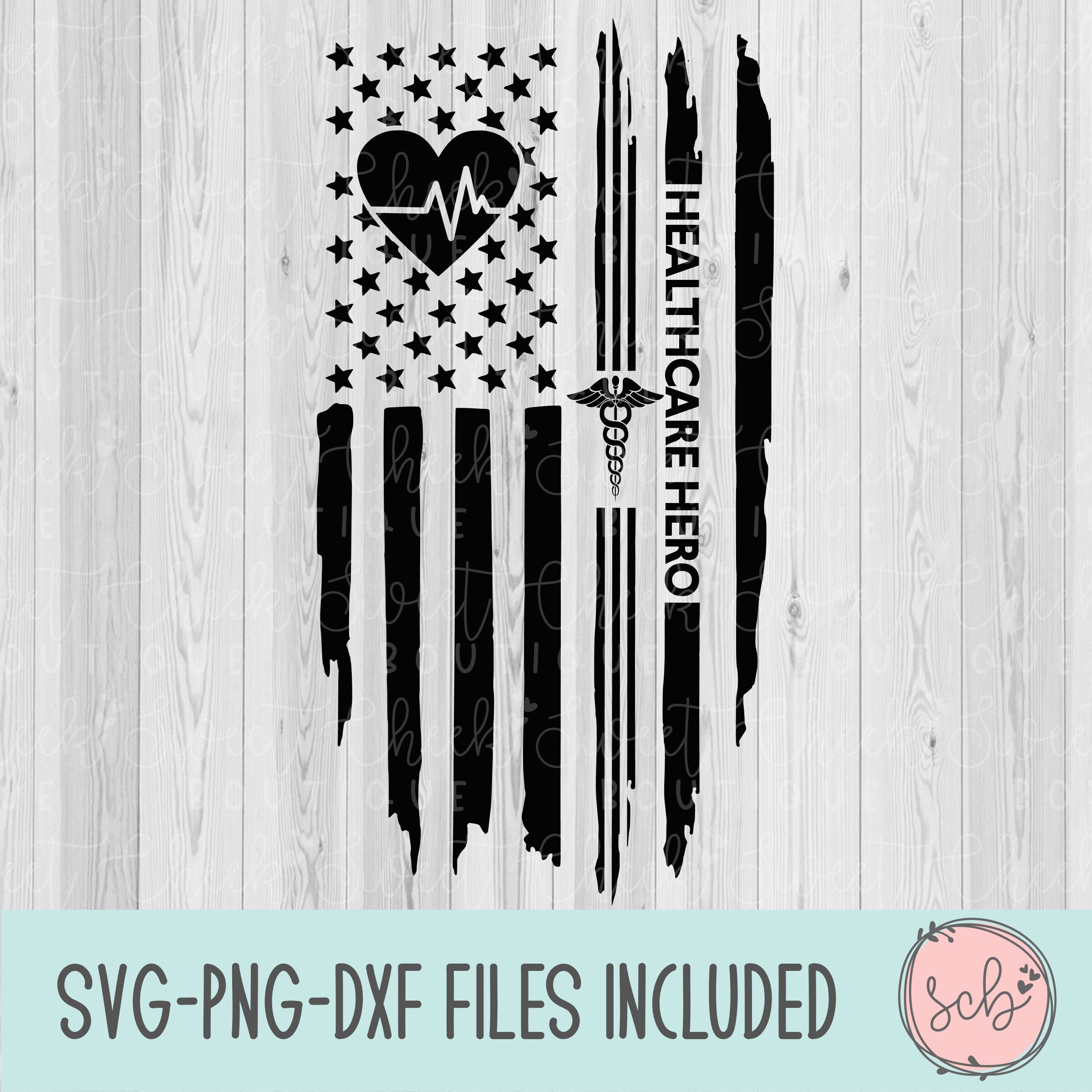 Healthcare hero svg healthcare flag svg flag svg nurse svg Etsy