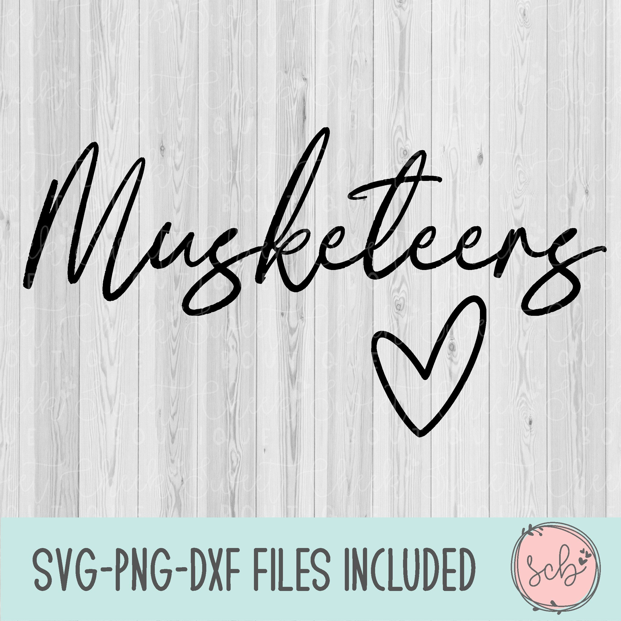 Musketeers heart svg, Musketeers svg, spirit wear svg, team wear svg, school svg, shirt svg, team sport svg, silhouette svg, cricut svg