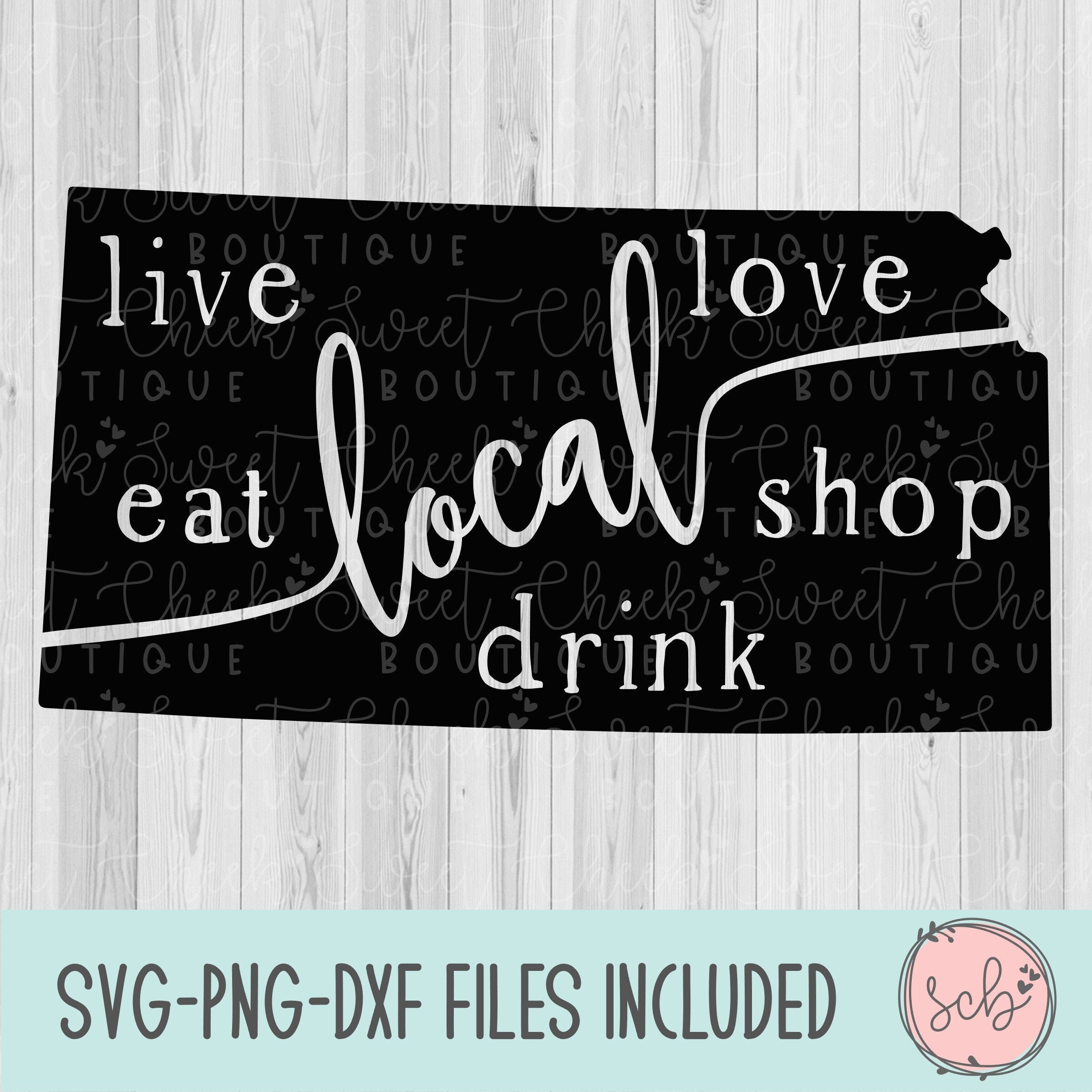 Kansas local svg, svg local en direct, amour local svg, boutique locale svg, boire svg local, manger svg local, Kansas svg, silhouette svg, cricut svg