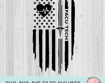 Bandeira de tecnologia PACU svg, bandeira de saúde svg, bandeira svg, enfermeira svg, médico svg, camisa svg, camisa de saúde svg, silhueta svg, cricut svg