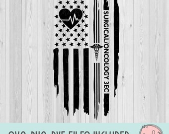 Enfermeira cirúrgica/oncológica svg, bandeira de enfermeira cirúrgica/oncológica svg, bandeira svg, enfermeira svg, camisa de saúde svg, silhueta svg, cricut svg