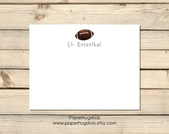 PRINTABLE Personalized Football Theme Flat Thank You Note Cards Stationery for kids