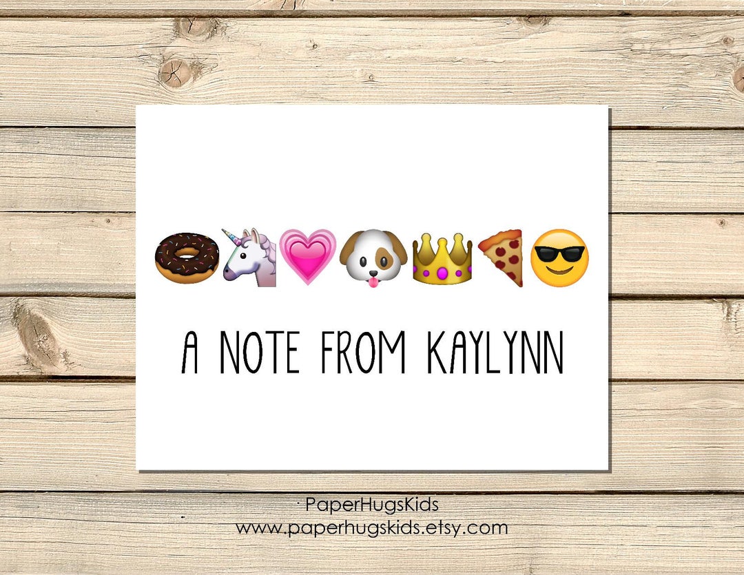 PRINTABLE Emoji Stationery, Emoji Note Cards, Kids Thank You Cards ...