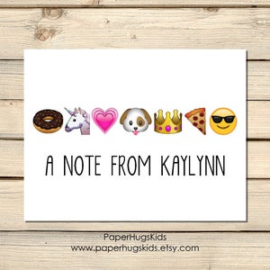 PRINTABLE Emoji Stationery, Emoji Note Cards, Kids Thank You Cards ...