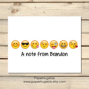 PRINTABLE Emoji Stationery, Emoji Note Cards, Kids Thank You Cards ...