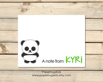 PRINTABLE Kids Stationery, Panda stationery, Panda Note Cards, Thank You Cards, Personalized Stationery, Note Cards, Panda / Digital File