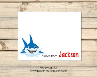 PRINTABLE Shark stationery, Shark Note Cards, Thank You Cards, Personalized Stationery, Note Cards, Ocean life, Shark / Digital File
