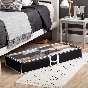 Ofiray-home 2-Pack Solid Wood Under Bed Storage with Wheels, Underbed  Drawers Underneath with Handle - Wooden Crate Clothes Storage Containers