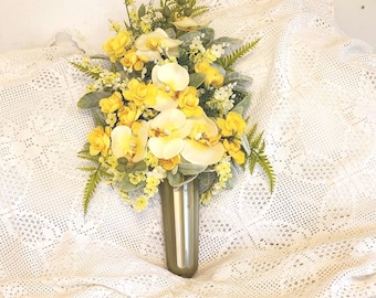 ¡Llegó la primavera! Tonos de verano, arreglo para cementerio, ¡listo para enviar! Una cara