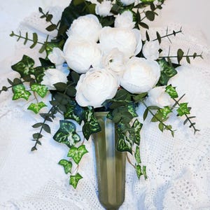 Mausoleum Floral Design, Crypt Niche Holder Arrangement, Grave Side Spike,  Cemetery Decoration