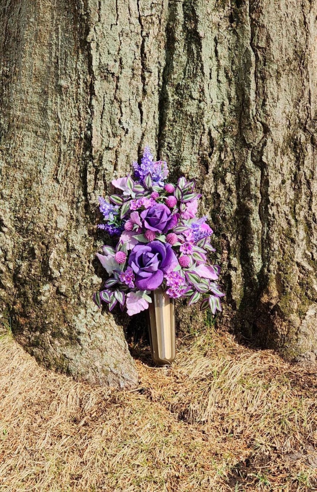 Mausoleum Floral Design, Crypt Niche Holder Arrangement, Grave Side